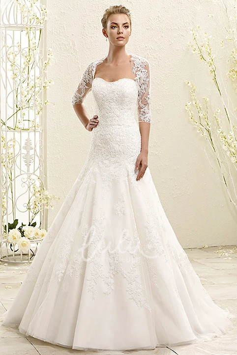 A-Line Lace Wedding Dress Sweetheart Neckline