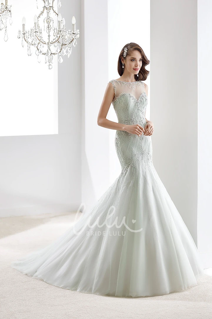 Mermaid Wedding Gown with Pleated Details Sweetheart Beaded & Open Back