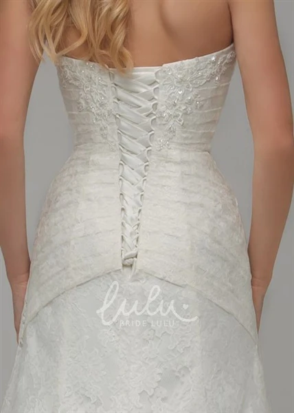 Maxi Lace A-Line Wedding Dress with Beading and Side Draping