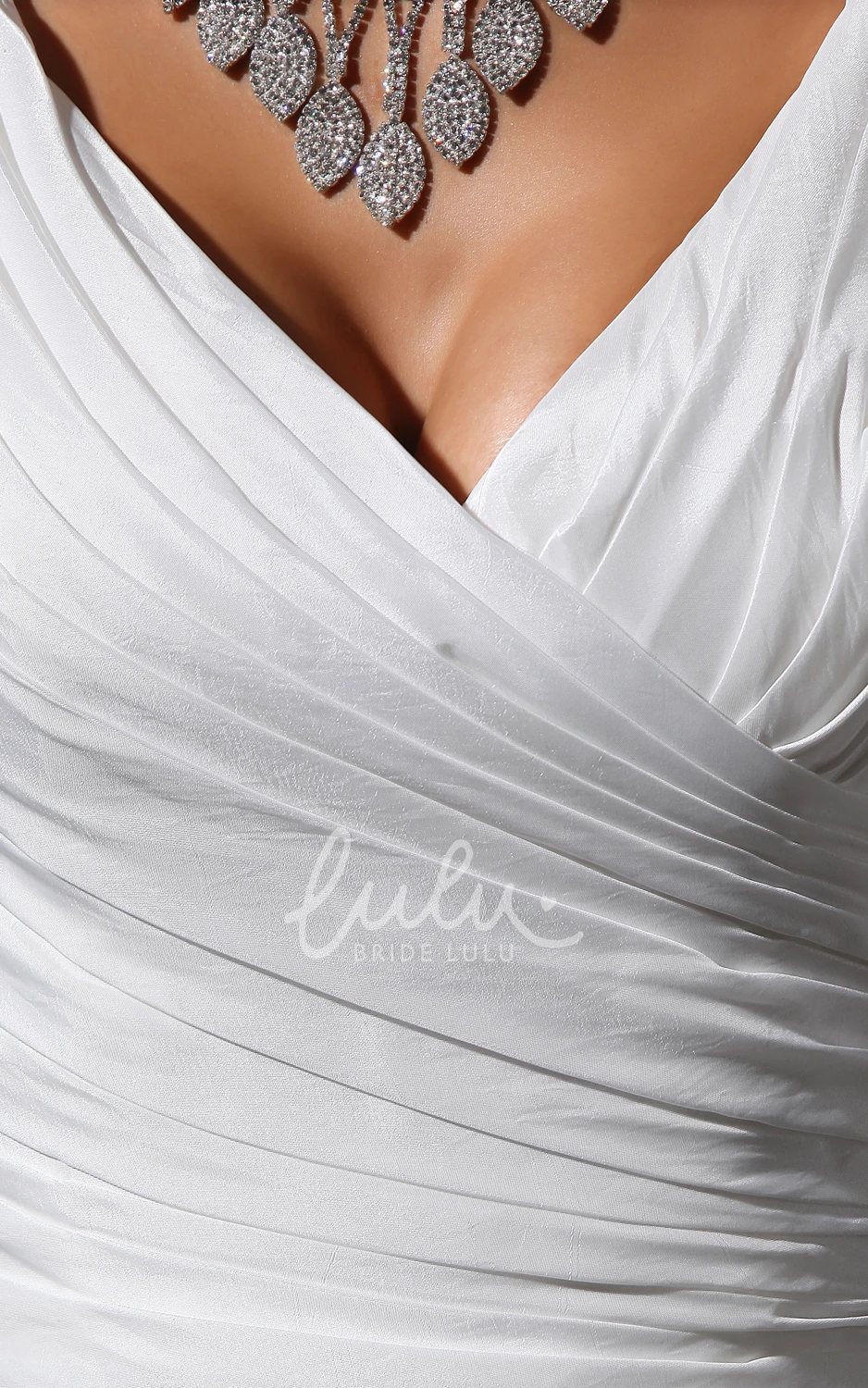 Court Train Ruched Column Wedding Dress