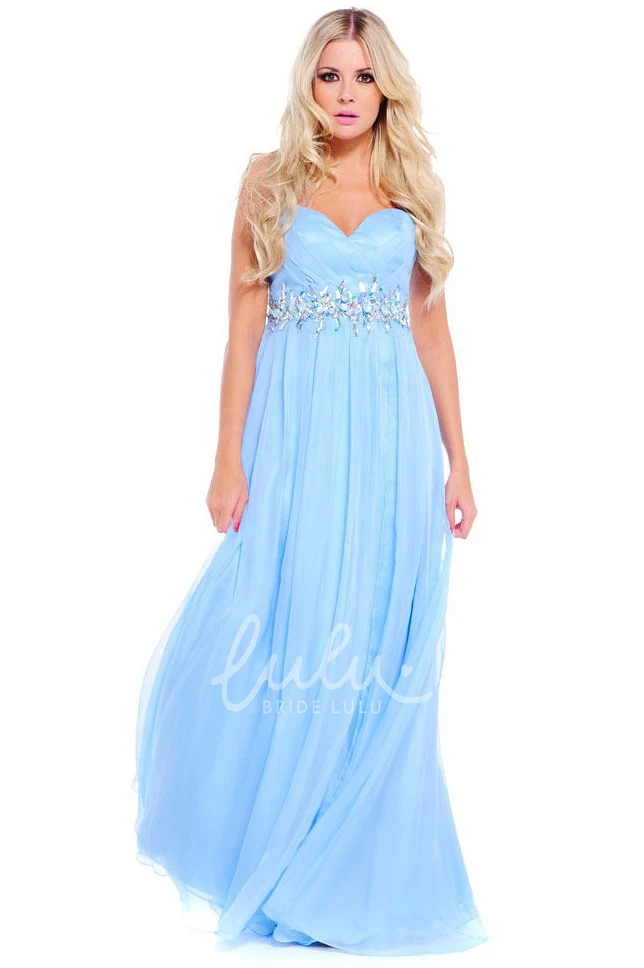 Sleeveless Sweetheart Chiffon Prom Dress with Jeweled Bodice Classy Dress