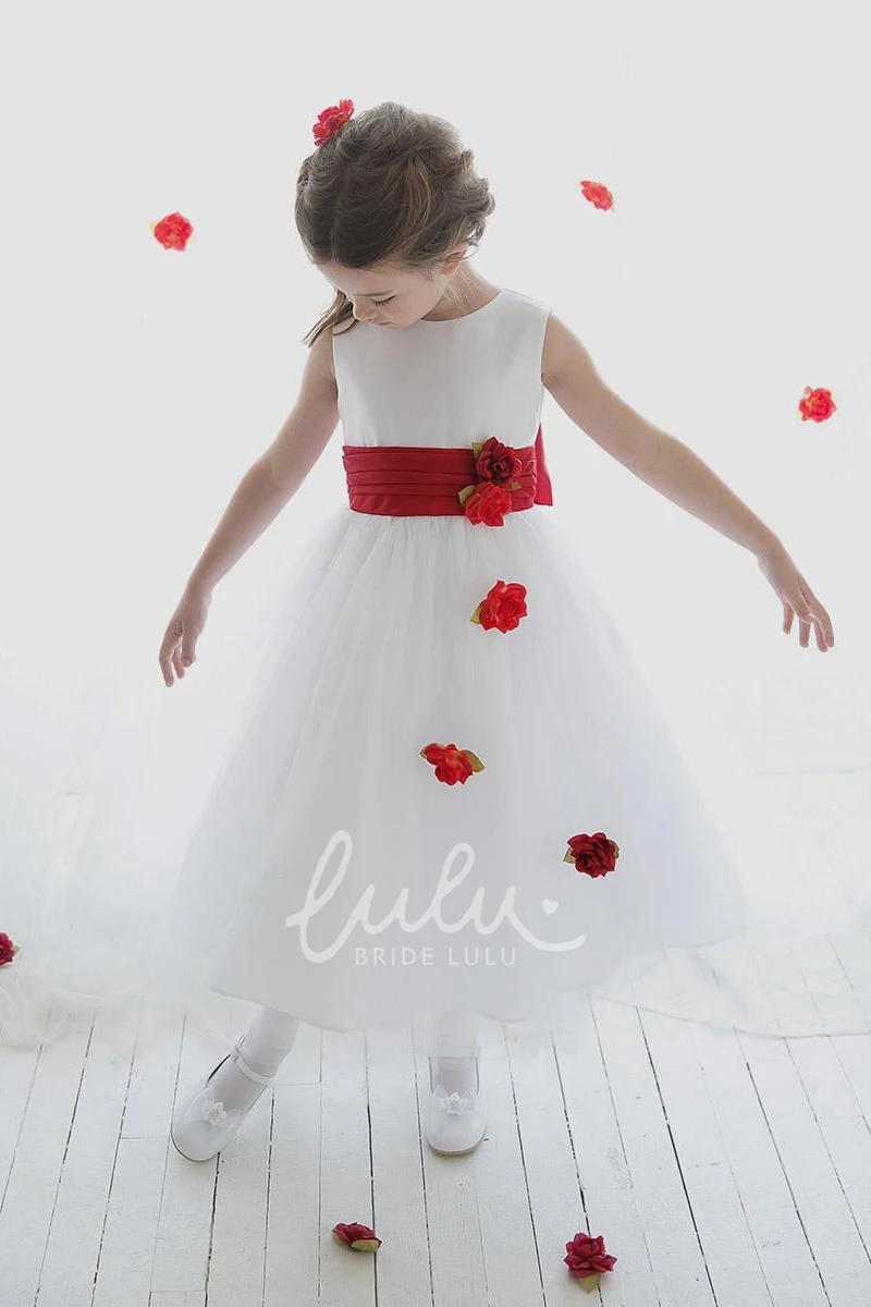 Split-Front Tulle&Sequins Flower Girl Dress Tea-Length Cape Modern