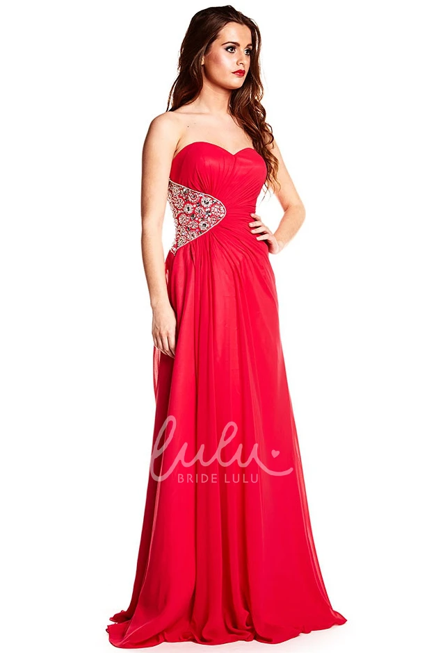 Sweetheart A-Line Chiffon Prom Dress Sleeveless Long Split-Front
