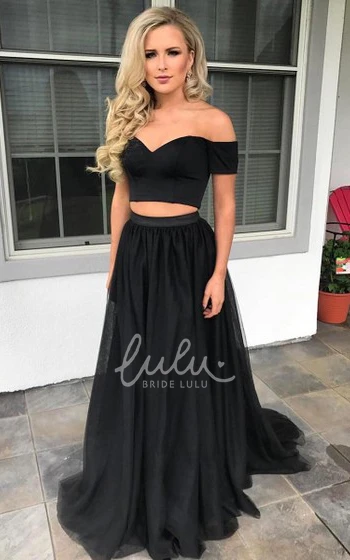 Two Piece Tulle Ruffled Bridesmaid Dress with Sleeveless Top