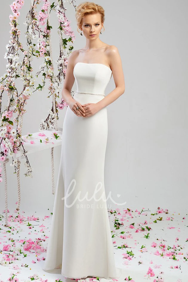 Chiffon Wedding Dress Sheath Maxi Strapless