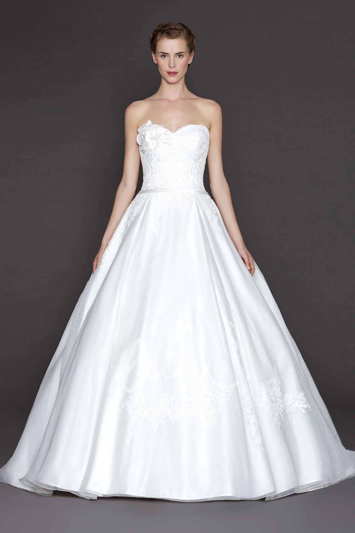 Tulle and Satin Wedding Dress with Sweetheart Neckline Ball Gown