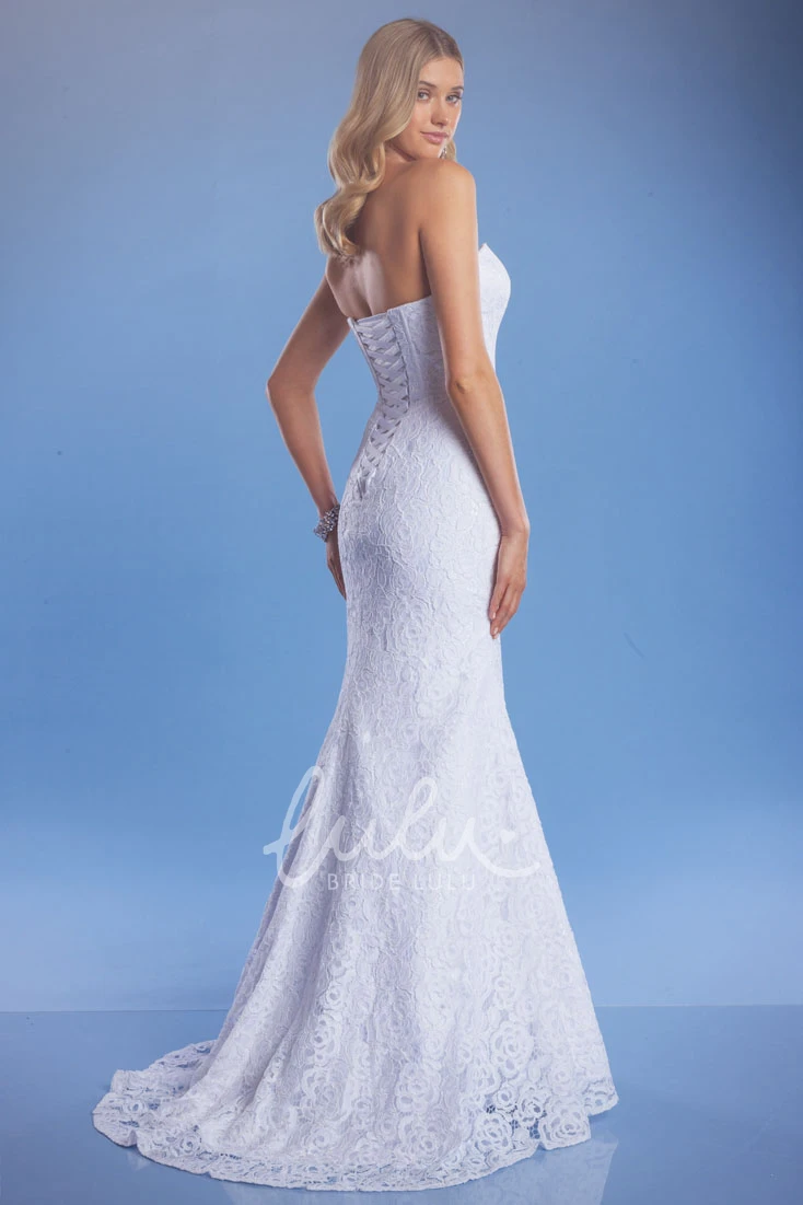 Lace Sleeveless Sweetheart Wedding Dress Sheath Floor-Length Style