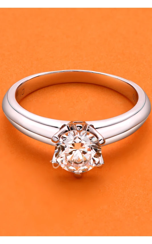 Classic Round Cut 925 Silver Wedding Rings