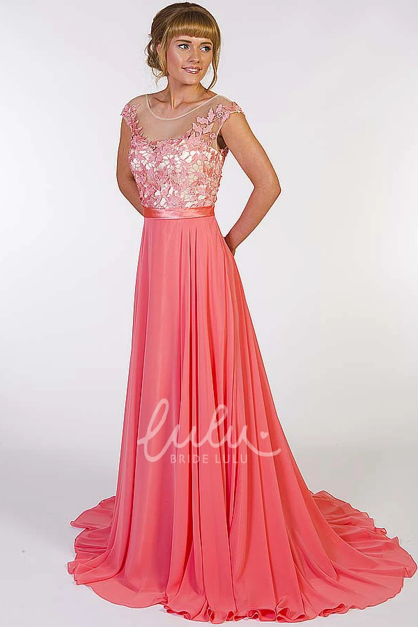 A-Line Chiffon Floor-Length Prom Dress with Appliques and Pleats Elegant 2025 Women's Dress
