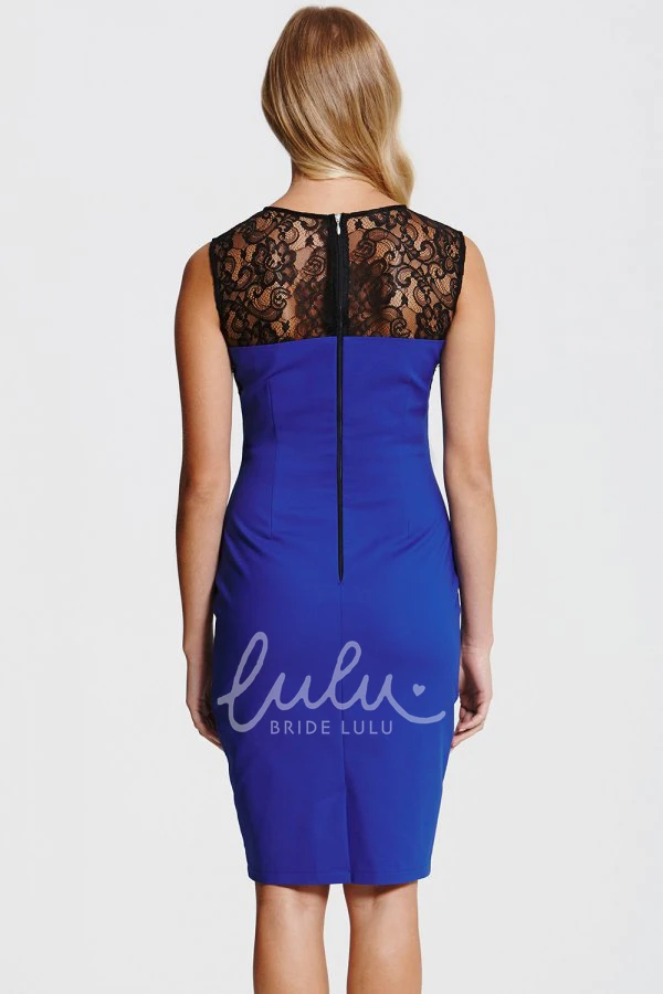 Appliqued Jersey Bridesmaid Dress with Illusion Short and Classy
