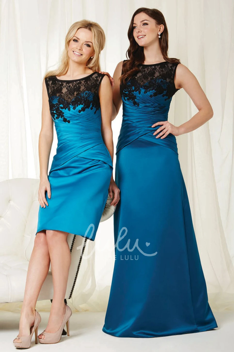 Short Sleeveless Ruched Satin Bridesmaid Dress Pencil Style