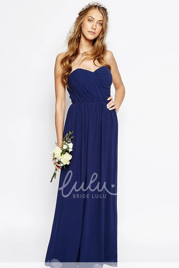 Sweetheart Ruched Chiffon Bridesmaid Dress Ankle-Length