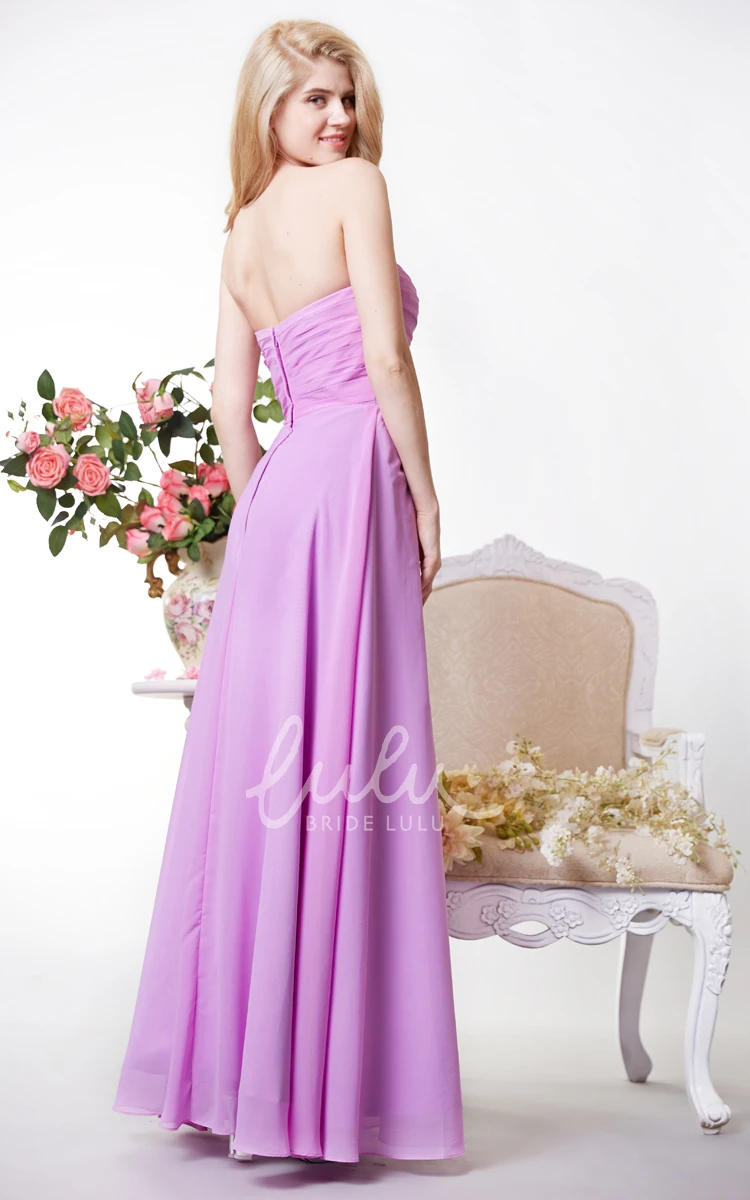Beaded Chiffon Sweetheart Bridesmaid Dress with Crisscross Bodice