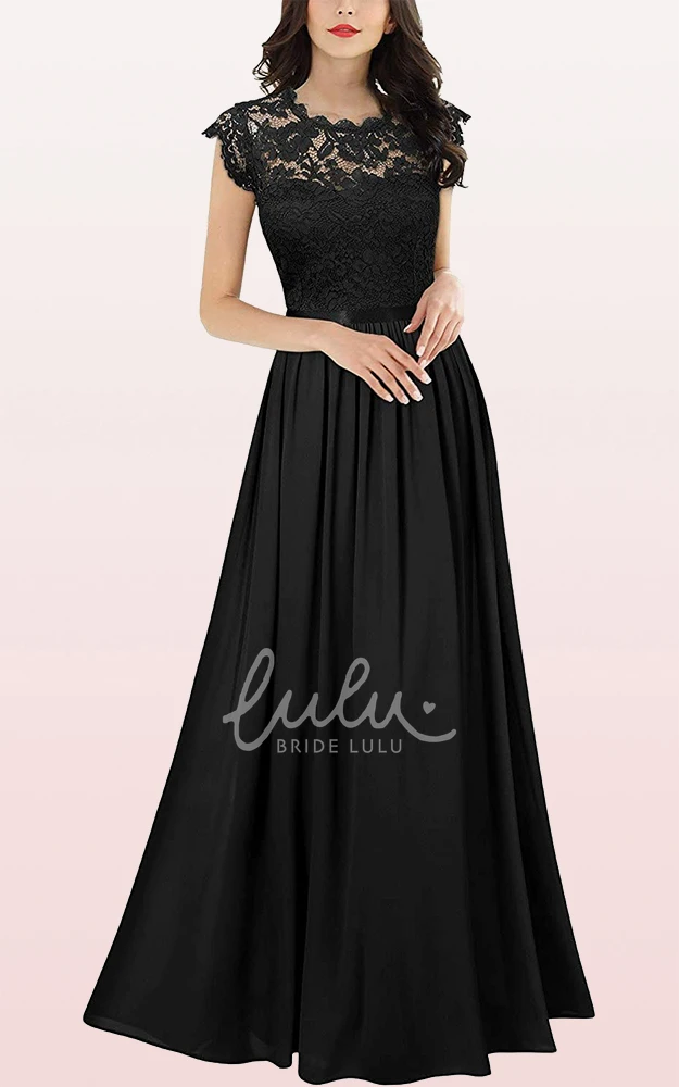 Scalloped Chiffon A-Line Prom Dress with Pleats Sexy & Flowy