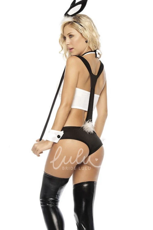 Bunny Ears Two-piece Lingerie Dress with Choker and Wrist Bands