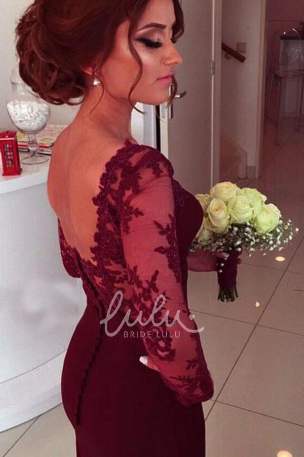 Sweetheart Illusion Sheath Lace Formal Dress with Long Sleeves