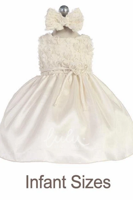 Embroidered Tulle Flower Girl Dress with Split Midi Length