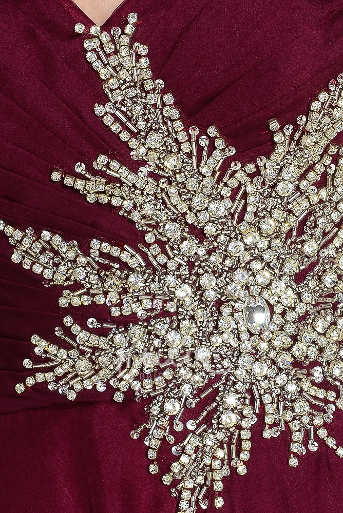 Crystal Sweetheart A-Line Chiffon Prom Dress with Ruching Maxi