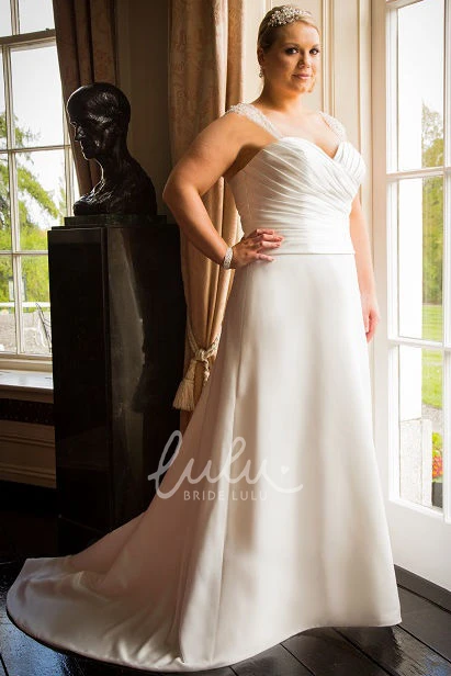 Illusion Straps Sweetheart A-Line Wedding Dress With Train Illusion Straps Sweetheart A-Line