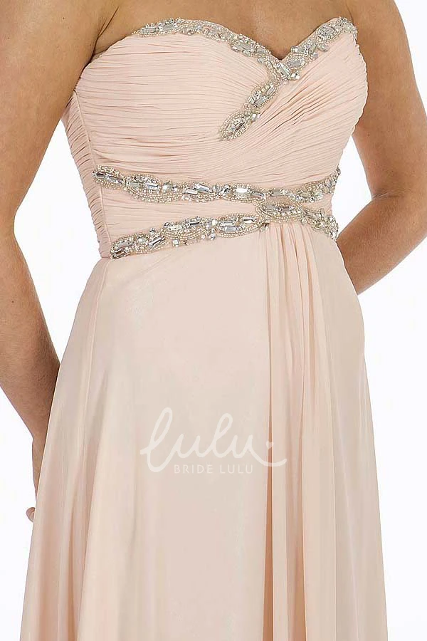 Sweetheart Beaded Chiffon Prom Dress A-Line Empire Floor-Length