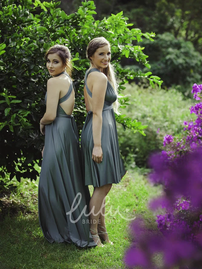 Knee-Length Halter Chiffon Bridesmaid Dress with Sleeveless Ruching and Straps
