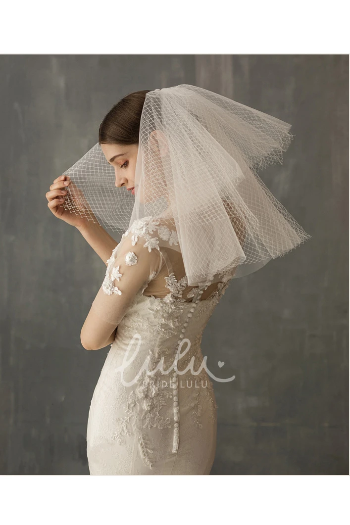Two Layer White Tulle Shoulder Veil Chic Wedding Accessory