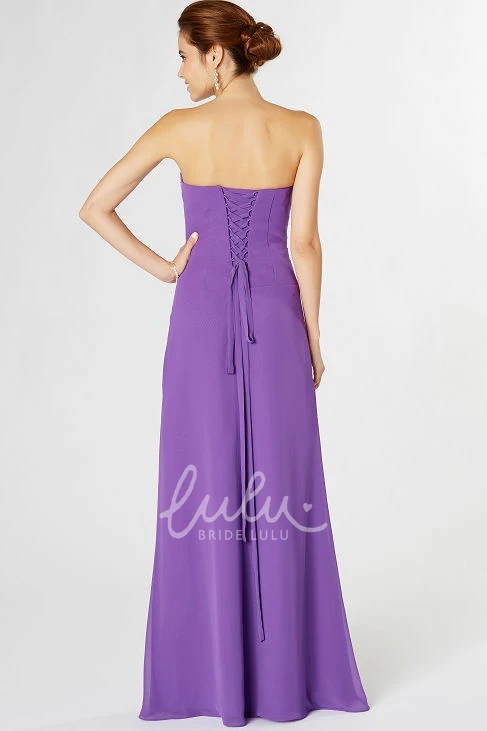 Chiffon Strapless Bridesmaid Dress with Ruching and Appliques Elegant Bridesmaid Dress