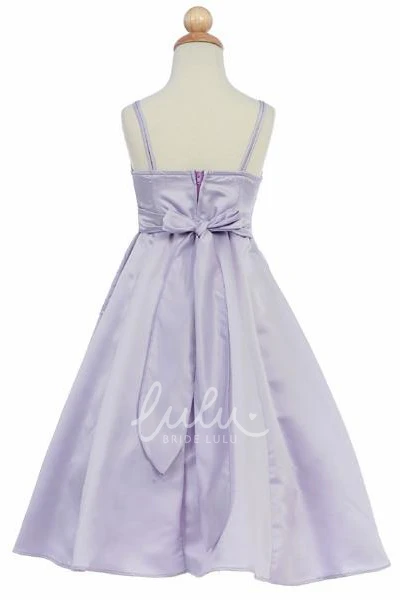 Ankle-Length Beaded Sequins&Satin Flower Girl Dress Modern Dress for Girls