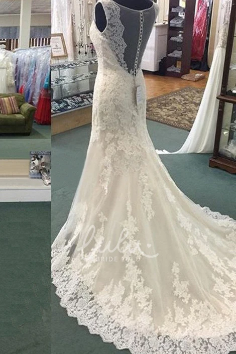 Sheath Pleated Lace Gown with Illusion Back and Cap Sleeves