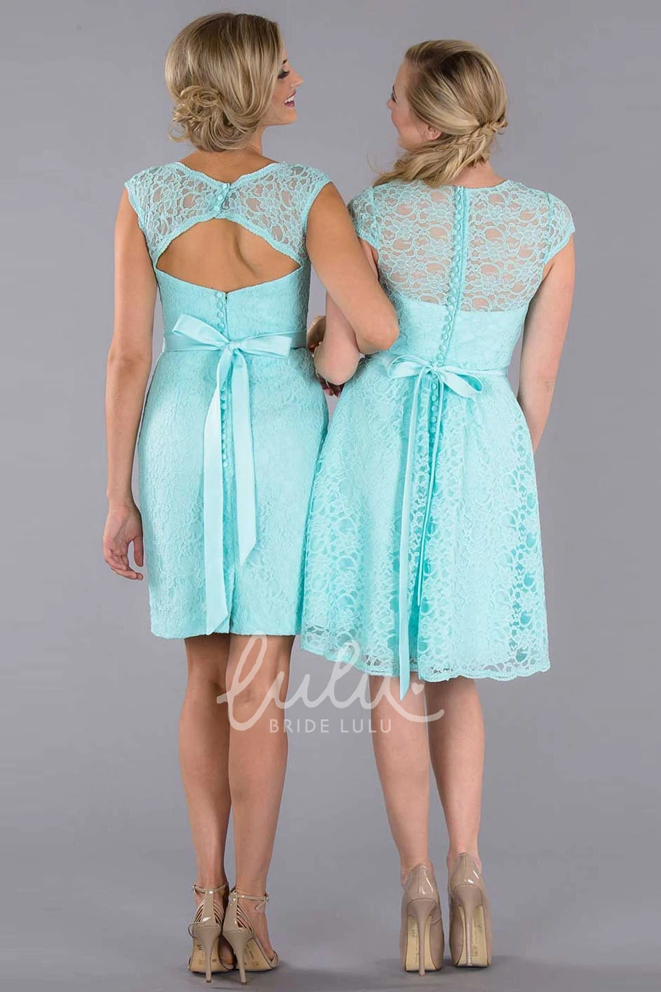 Cap Sleeve Lace Bridesmaid Dress with Keyhole Elegant Bridesmaid Dress