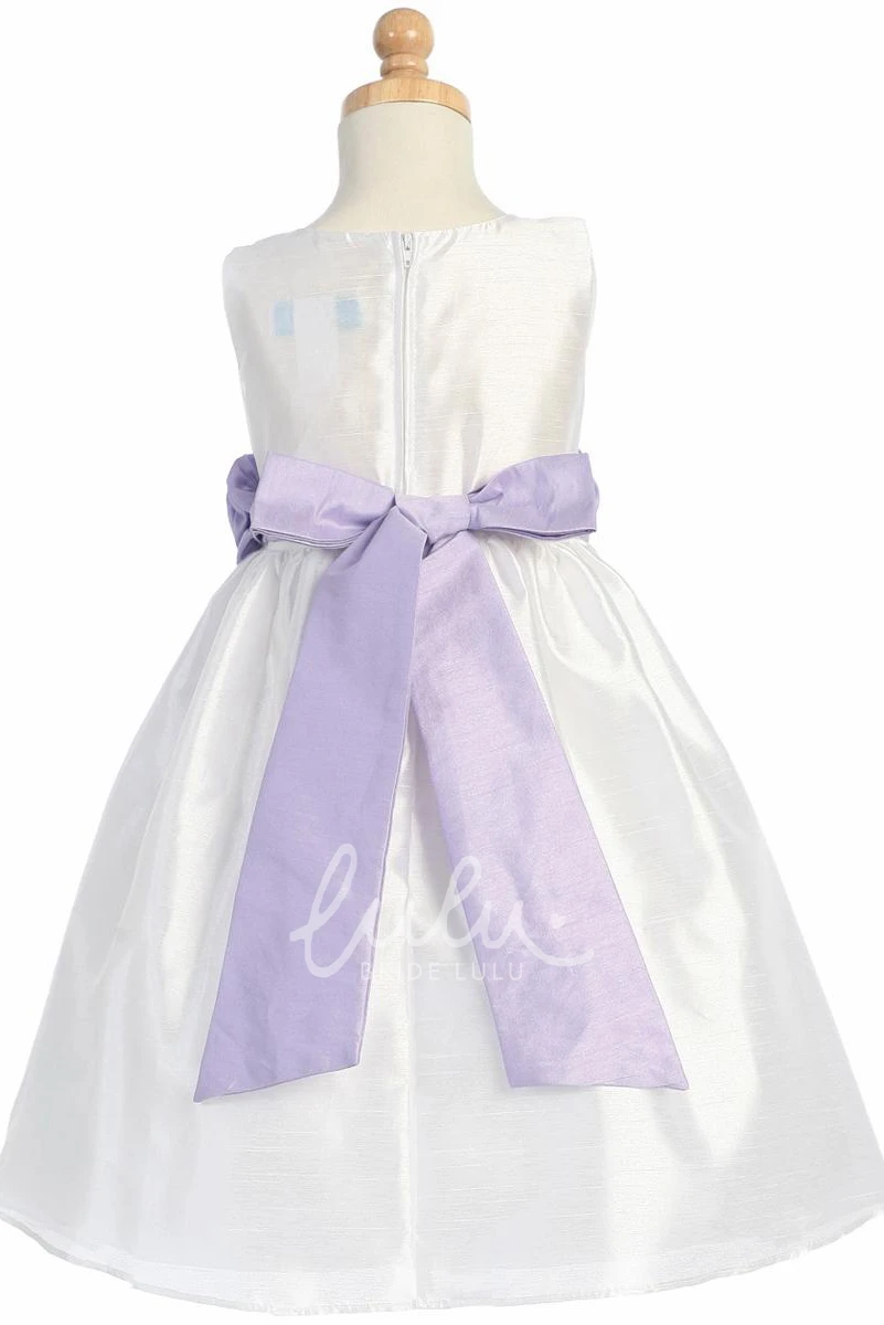 Tiered Organza Flower Girl Dress Tea-Length