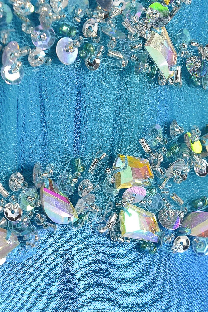 Sheath Tulle Sleeveless Prom Dress Beaded Sweetheart