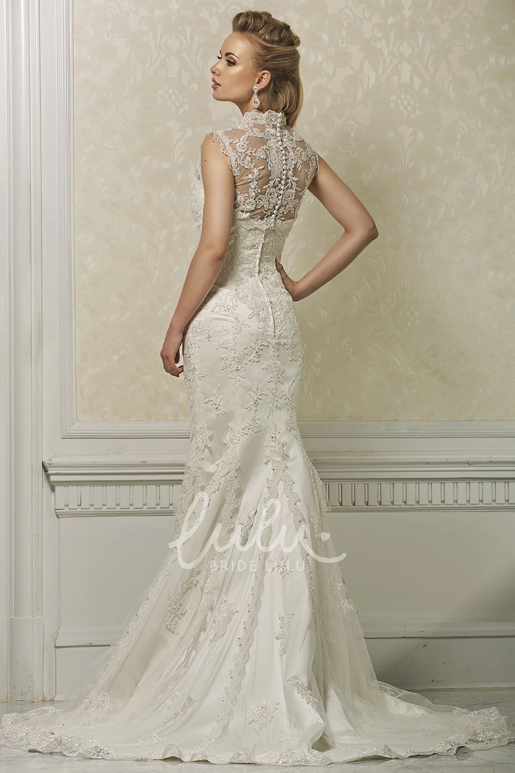 Sweetheart Mermaid Illusion Lace Wedding Dress Elegant Bridal Gown