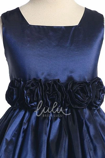Taffeta Tiered Flower Girl Dress Tea-Length