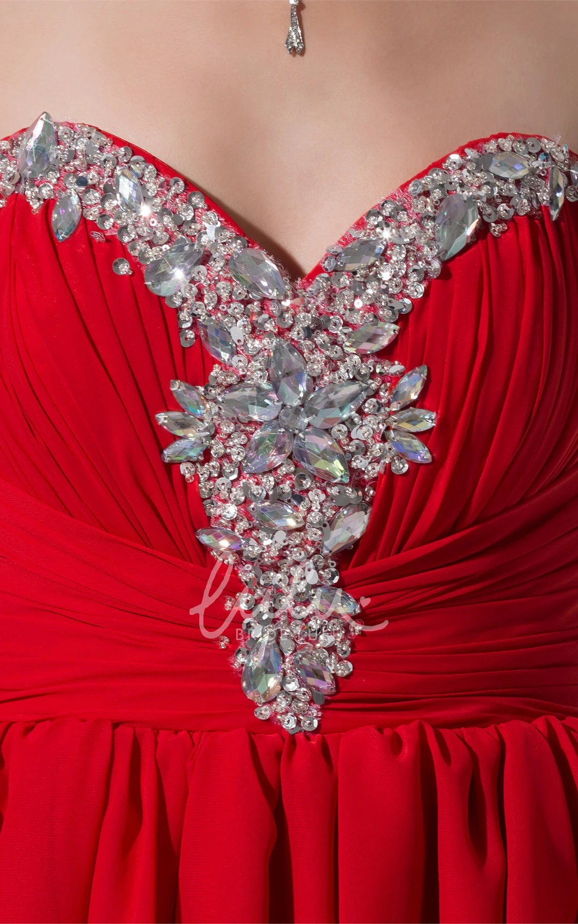 High-Low Beaded Chiffon Prom Dress with Sweetheart Neckline Unique Prom Dress 2025