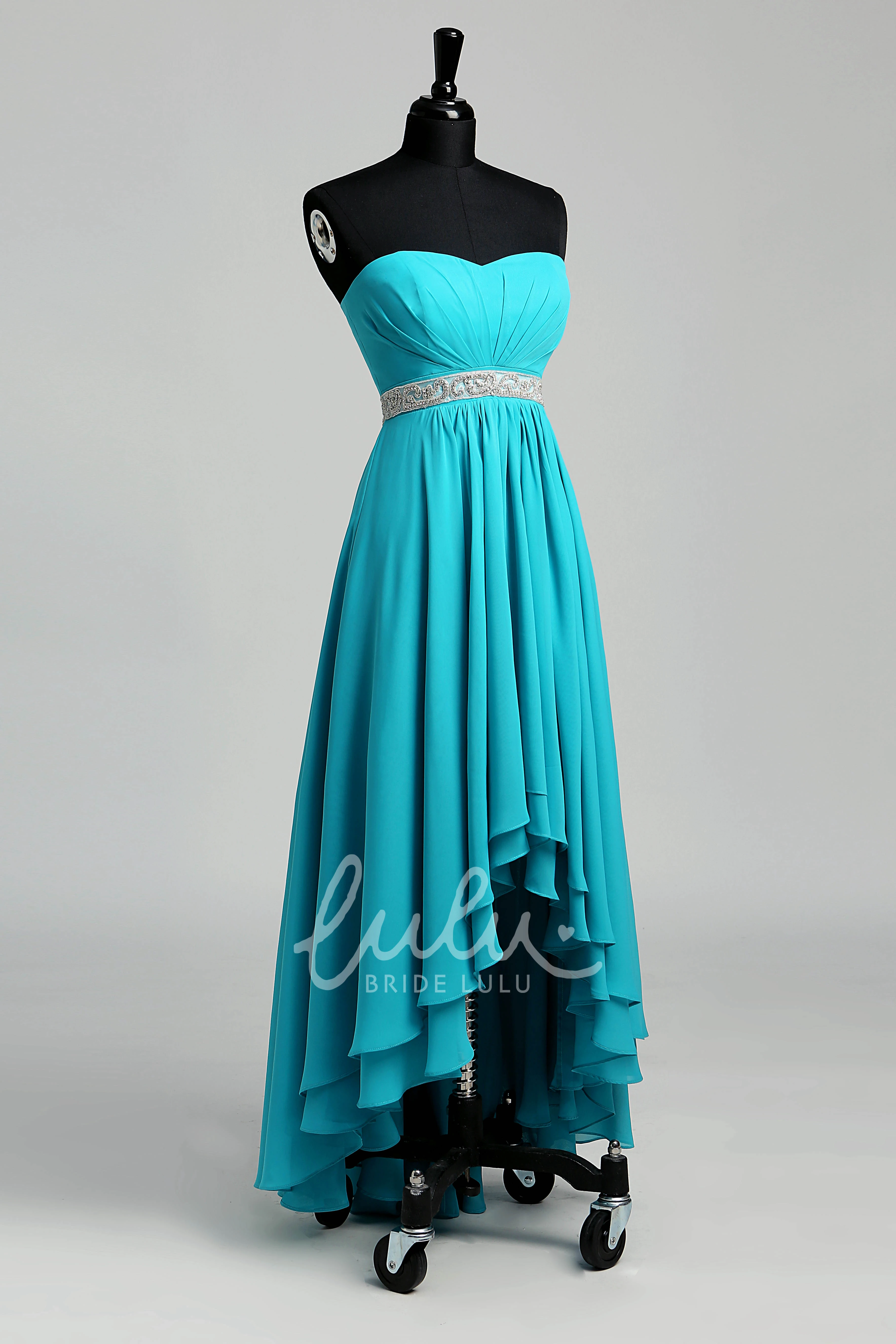 Sweep Train A-line Tulle Dress with Beading Bridesmaid Dress