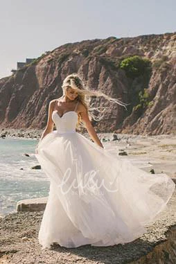 Tulle Spaghetti Strap Ball Gown Wedding Dress with Zipper