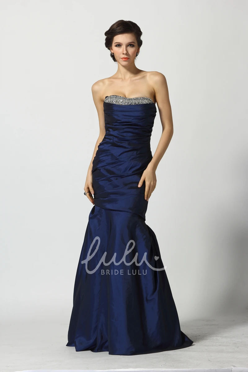 Sweetheart A-Line Taffeta Prom Dress with Beading Floor-length Sleeveless