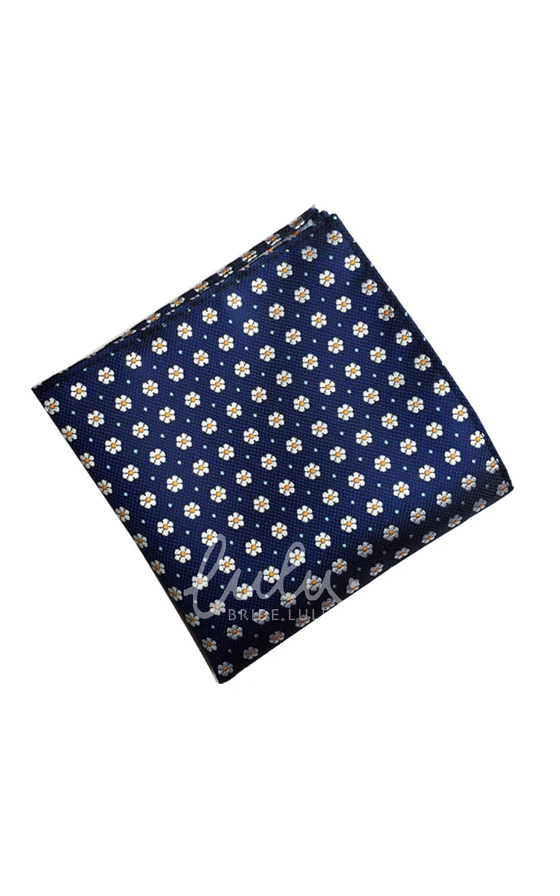 Floral Print and Polka Dot Pocket Square-10 Color Options