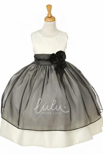 Tiered Tea-Length Organza and Tulle Flower Girl Dress Modern and Elegant Dress for Weddings