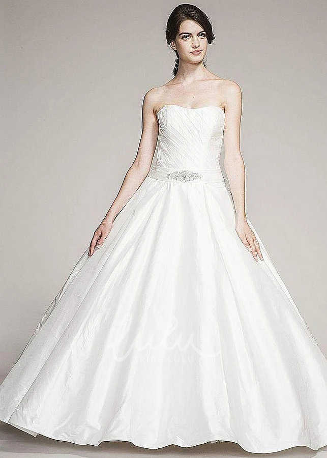 Beaded Tulle Ball Gown Wedding Dress with Strapless Neckline