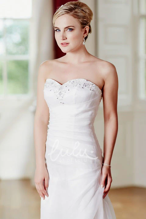 Sweetheart Satin&Tulle Beaded Wedding Dress with Corset Back