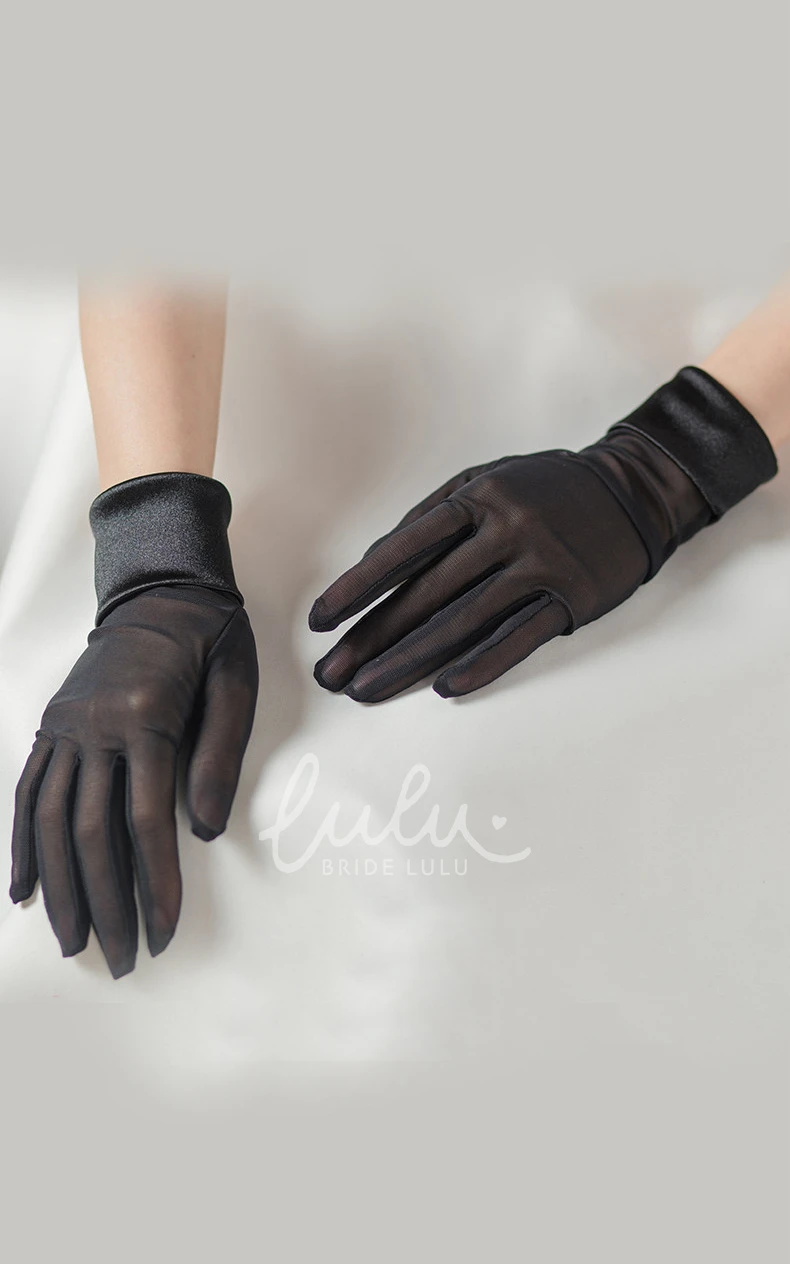 Simple Satin Bridal Wedding Gloves