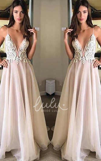 Chiffon Sleeveless A-Line Formal Formal Dress with Appliques