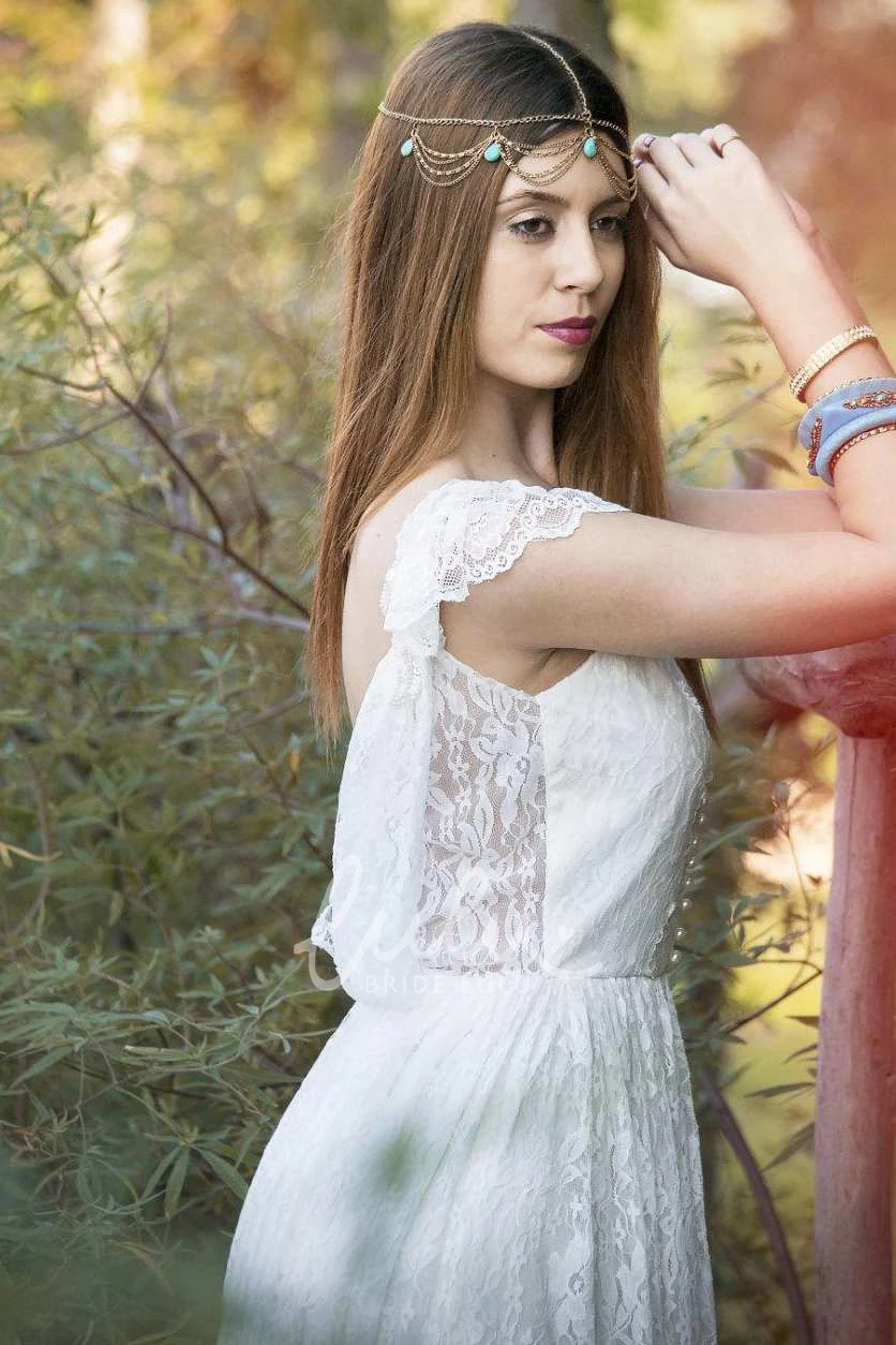 Backless Applique Lace Wedding Dress