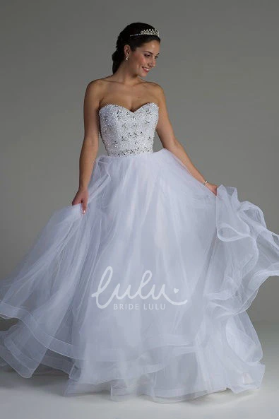 Crystal Bodice Ball Gown Wedding Dress with Sweetheart Neckline