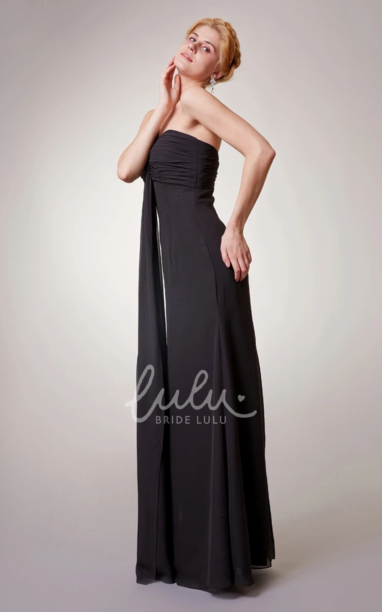 Sheath Chiffon Dress with One-Shoulder Neckline and Ruched Bodice