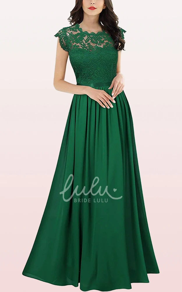 Scalloped Chiffon A-Line Prom Dress with Pleats Sexy & Flowy