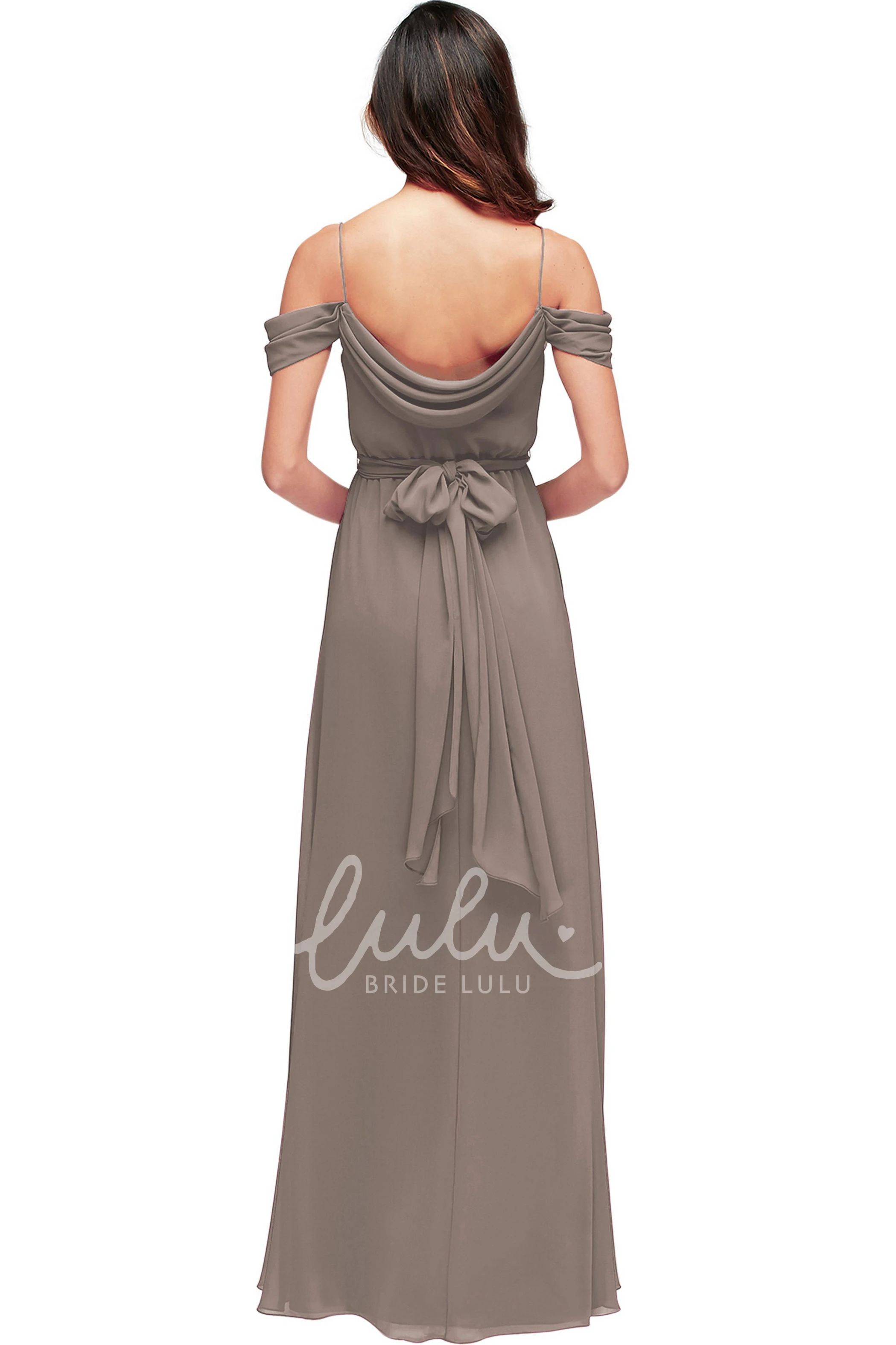 Floor-Length Chiffon Bridesmaid Dress with Draped & Sleeveless Multi-Color Convertible
