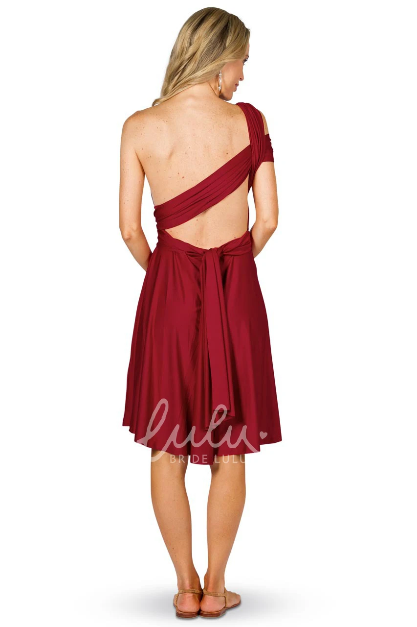 Knee-Length Sleeveless Chiffon Bridesmaid Dress with Criss-Cross Straps Unique Bridesmaid Dress